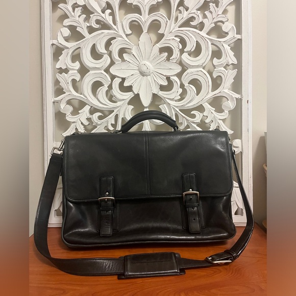 Vintage Coach Black Leather Thompson Executive Briefcase - Picture 1 of 12